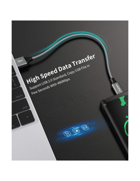 Cable USB A a USB C etguuds 5-Pack 0.91-3.05m Carga Rápida Cable USB A a USB C etguuds 5-Pack 0.91-3.05m Carga Rápida