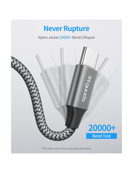 Cable USB A a USB C etguuds 5-Pack 0.91-3.05m Carga Rápida Cable USB A a USB C etguuds 5-Pack 0.91-3.05m Carga Rápida