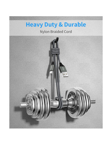 Cable USB A a USB C etguuds 5-Pack 0.91-3.05m Carga Rápida