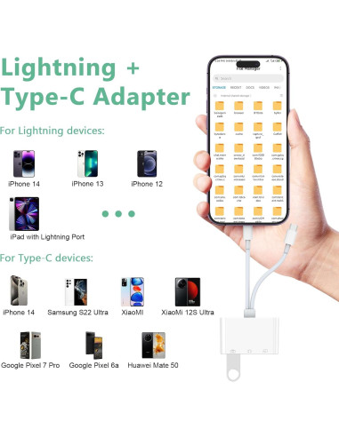 Adaptador de Auriculares USB-C y Lightning con Carga - 3.5mm