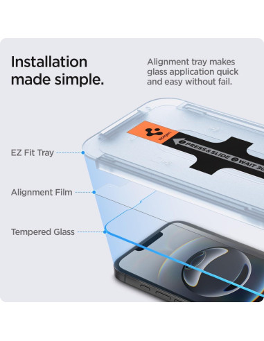 Protector de Pantalla Vidrio Templado Spigen iPhone 16e/14/13 Pro - 2 Paquete