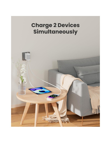 Cargador de Pared Gitryin 40W con Cable Tipo-C Retráctil 80cm