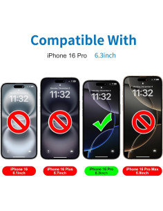 Protector de Pantalla Mothca Vidrio Mate para iPhone 16 Pro 6.3" 2