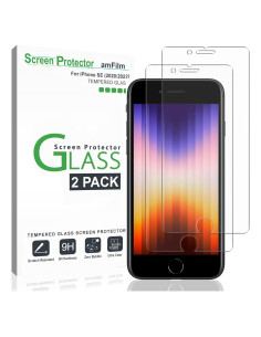 Protector de Pantalla Vidrio Templado amFilm para iPhone SE 2/3, 8, 7, 6S, 6