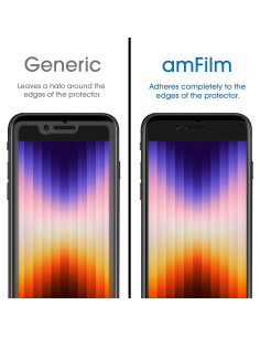 Protector de Pantalla Vidrio Templado amFilm para iPhone SE 2/3, 8, 7, 6S, 6 2