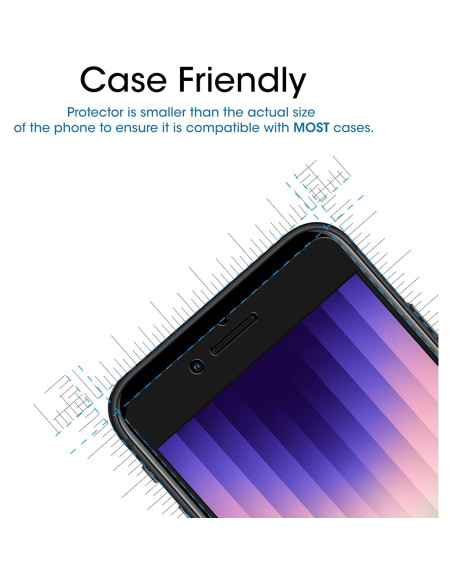 Protector de Pantalla Vidrio Templado amFilm para iPhone SE 2/3, 8, 7, 6S, 6