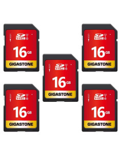 GIGASTONE 16GB Paquete de 5 Tarjetas SD UHS-I Clase 10 Full HD