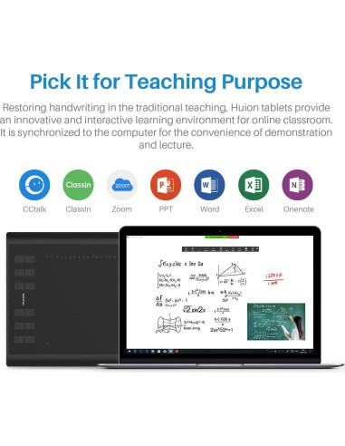 Tableta Gráfica Huion H1060P 25.4x15.88cm 8192 Niveles Presión