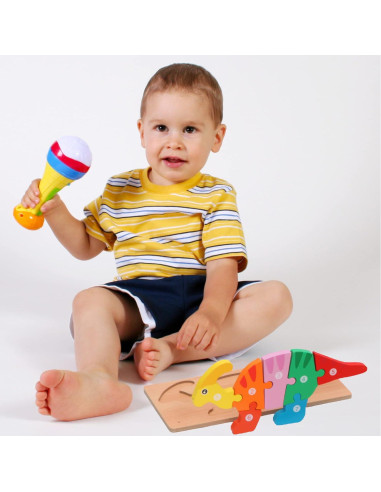 Rompecabezas de Madera Montessori Mama - Dinosaurios 5 Piezas