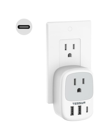 Cargador de Pared TESSAN 3 Puertos USB C 1875W Adaptador