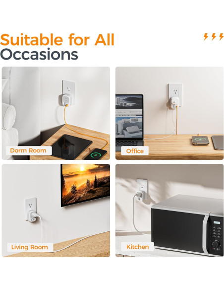 Cargador de Pared TESSAN 3 Puertos USB C 1875W Adaptador Cargador de Pared TESSAN 3 Puertos USB C 1875W Adaptador