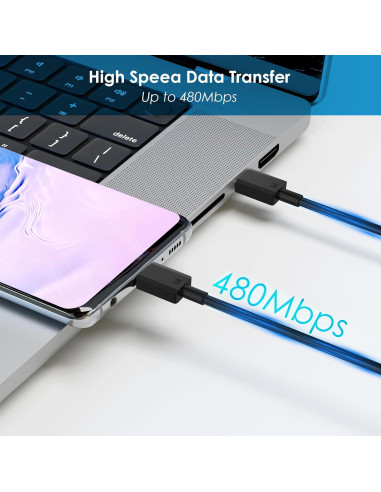 Cargador Rápido USB C 25W PD con Cable 3M para Samsung