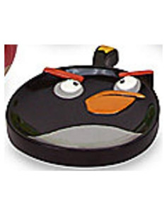 Jabonera Angry Birds Explosión de Resina Negra 15x10 cm