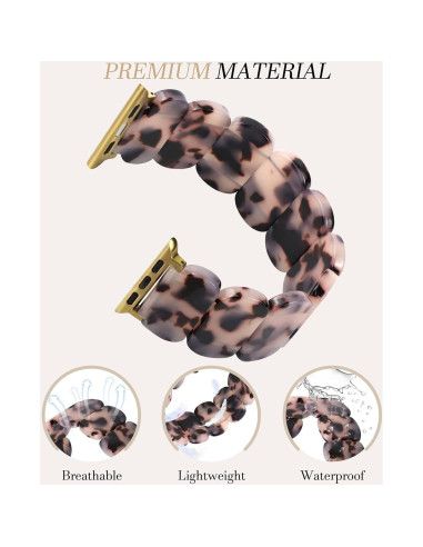 Brazalete Elástico de Resina Tortuga Marfil para Apple Watch