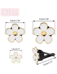 Clips de Ventilación para Auto Acantha 8pcs Flores Margarita 2