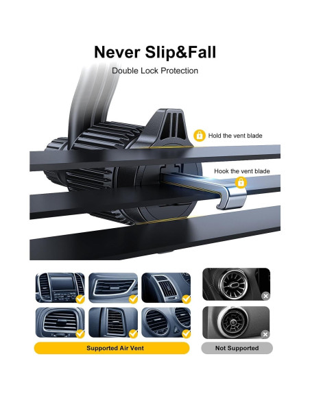 Soporte para Teléfono en Auto Rorhxia Ajustable Negro