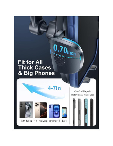 Soporte para Teléfono en Auto Rorhxia Ajustable Negro