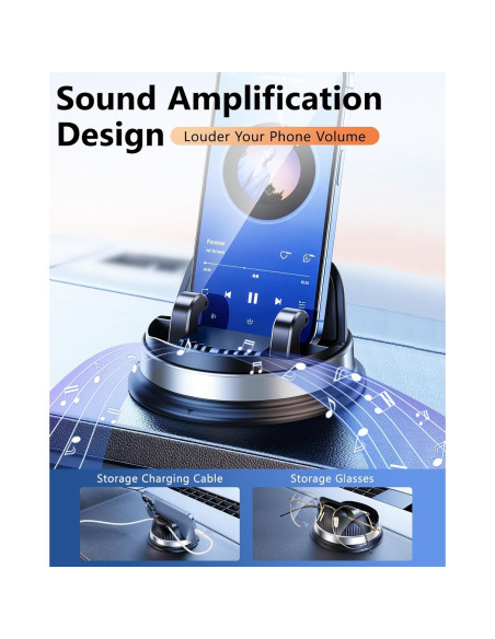 Soporte para Teléfono Móvil DICMKY Plateado 360 Antideslizante Soporte para Teléfono Móvil DICMKY Plateado 360 Antideslizante