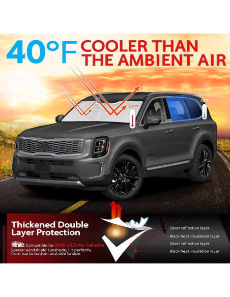 Protector Solar KAYZT para Parabrisas Kia Telluride 2020-2025
