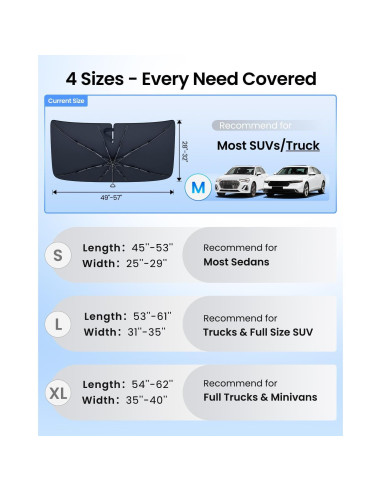 Sombrilla para Parabrisas REEVAA M-145 Mediana 145x81cm SUV