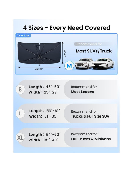 Sombrilla para Parabrisas REEVAA M-145 Mediana 145x81cm SUV