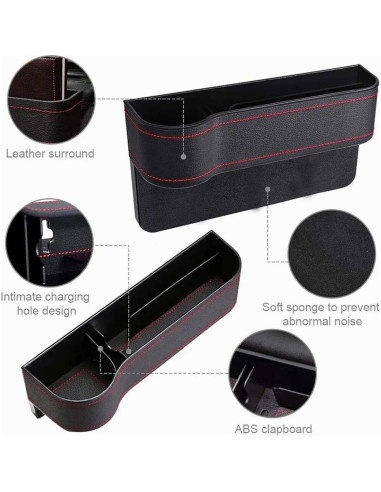 Relleno Antideslizante para Espacio entre Asientos de Coche - Genérico - Negro - 2 Pack