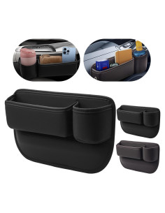 Soporte de Taza de Cuero PU Maychao para Automóvil Negro