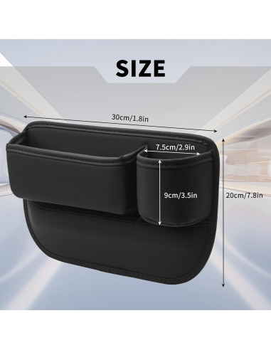 Soporte de Taza de Cuero PU Maychao para Automóvil Negro