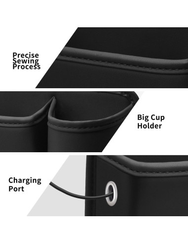 Soporte de Taza de Cuero PU Maychao para Automóvil Negro