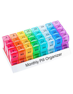 Organizador de Pastillas Mensual Colorwing AM PM 32 Compartimentos