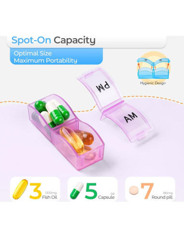 Organizador de Pastillas Mensual Colorwing AM PM 32 Compartimentos