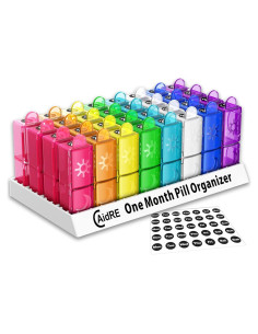 Organizador de Pastillas Mensual CAidRE 32 Compartimentos Multicolor