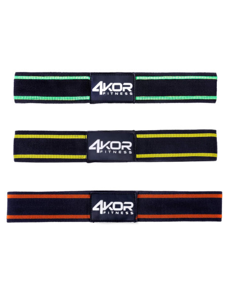 Juego de 3 Bandas de Resistencia 4KOR Fitness Antideslizantes