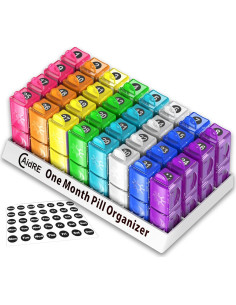 Organizador de Pastillas Mensual CAidRE 32 Compartimentos Multicolor 2