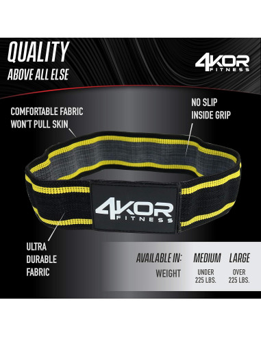 Juego de 3 Bandas de Resistencia 4KOR Fitness Antideslizantes