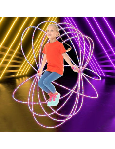 Cuerda de Salto LED Ynanimery Rosa 2.13m Ajustable para Niños 2