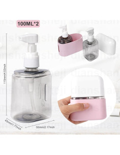 Botellas de viaje Yamadura 100ml para tocador - Rosa 2