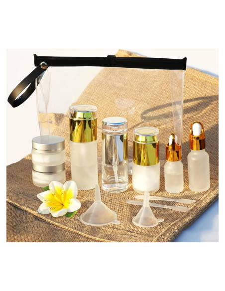 12 Botellas de Vidrio Rusikia Aprobadas por TSA 100ml Viaje 12 Botellas de Vidrio Rusikia Aprobadas por TSA 100ml Viaje