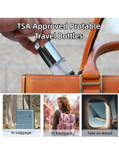 12 Botellas de Vidrio Rusikia Aprobadas por TSA 100ml Viaje 2