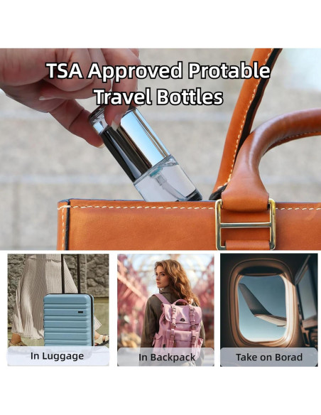 12 Botellas de Vidrio Rusikia Aprobadas por TSA 100ml Viaje 12 Botellas de Vidrio Rusikia Aprobadas por TSA 100ml Viaje
