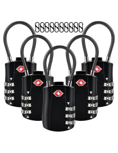 5 Candados TSA Locilot con 10 Candados de Cremallera - Alta Seguridad