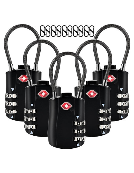 5 Candados TSA Locilot con 10 Candados de Cremallera - Alta Seguridad