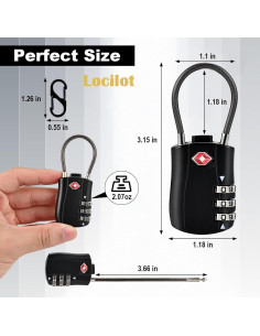 5 Candados TSA Locilot con 10 Candados de Cremallera - Alta Seguridad 2