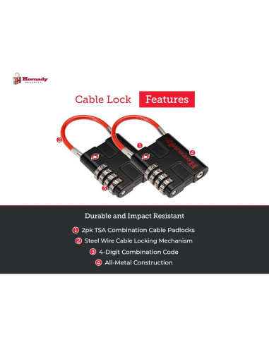 Candados de Combinación TSA Hornady 96022 - 2 Piezas Metal