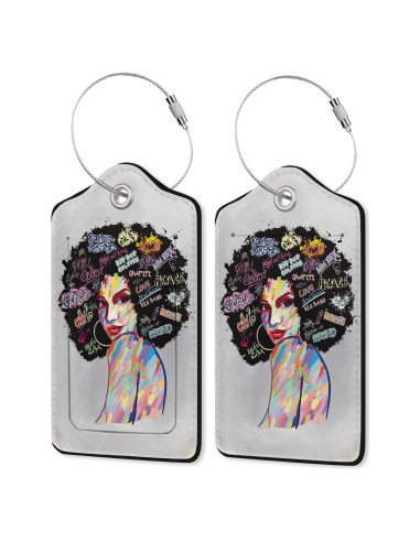 Etiqueta de Equipaje ZEWOCA Chica Negra con Cubierta de Privacidad