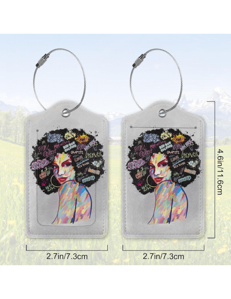 Etiqueta de Equipaje ZEWOCA Chica Negra con Cubierta de Privacidad