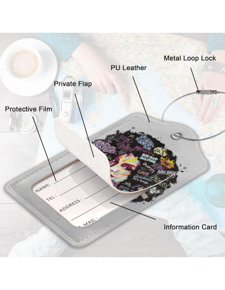 Etiqueta de Equipaje ZEWOCA Chica Negra con Cubierta de Privacidad