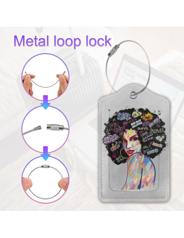 Etiqueta de Equipaje ZEWOCA Chica Negra con Cubierta de Privacidad