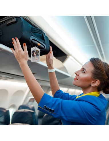 Etiqueta de Equipaje ZEWOCA Chica Negra con Cubierta de Privacidad