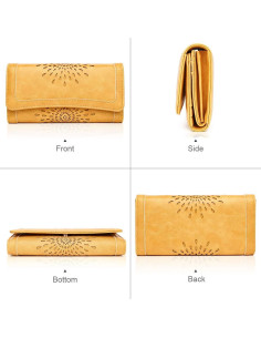 Cartera Trifold APHISON para Mujeres con Bloqueo RFID Amarillo 2